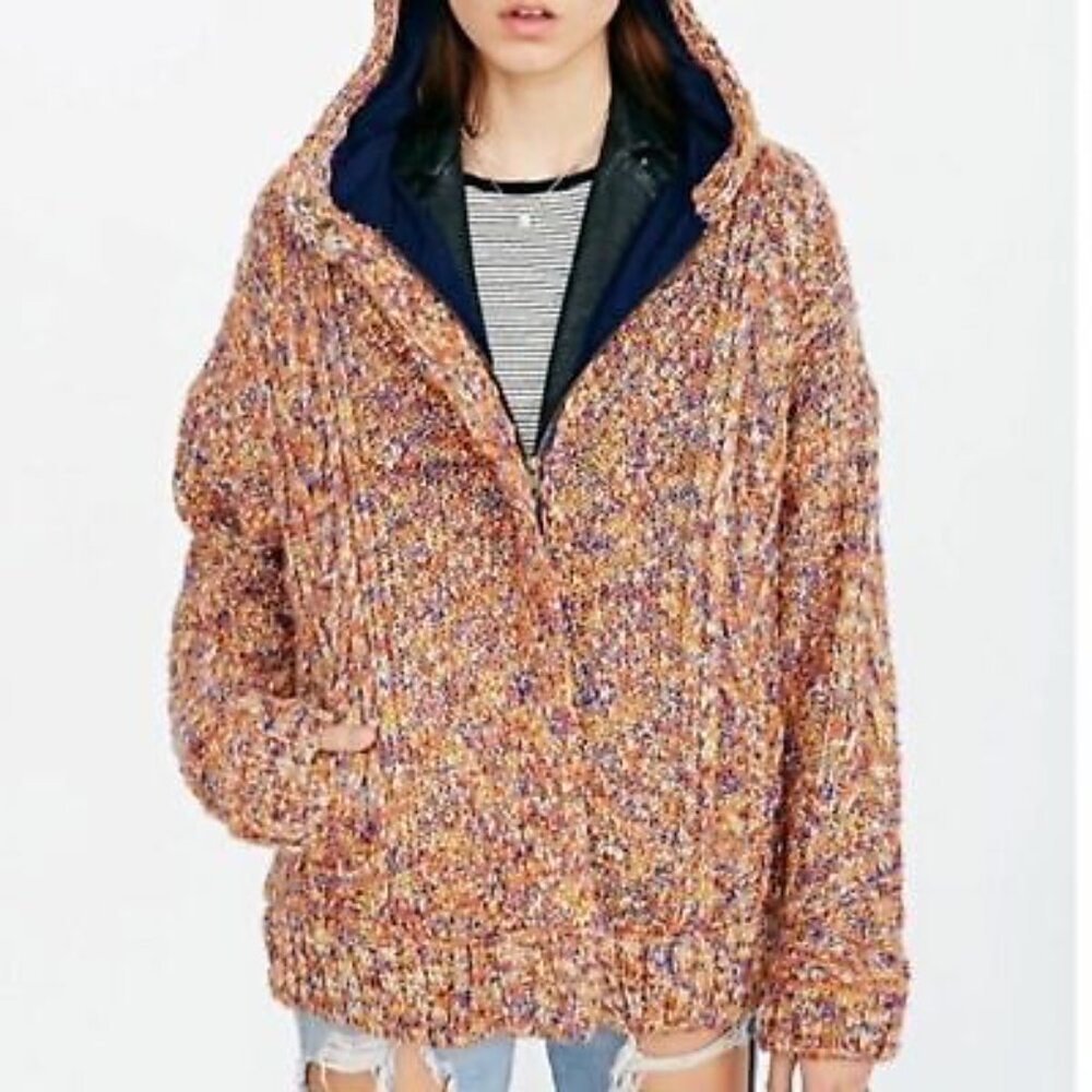 BDG Chunky Knit Full Zip Lined Cardigan Size M / L